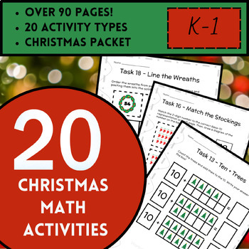 Preview of K-1 Christmas Math - Number ID, Place Value, Add/Subtract Worksheet Activities