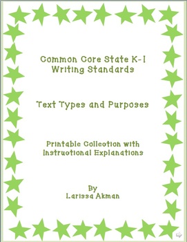 Preview of K-1 Common Core Writing Standards #1-3; A Printable Collection