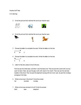 Preview of K-1 ELPT Listening Practice Test