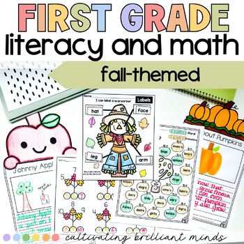 Preview of K-1 Fall Activity Bundle | ELA, Math, Writing, Grammar | Autumn | Fall Printable