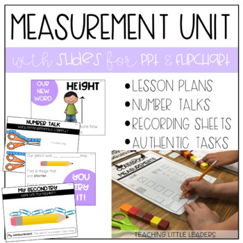 Preview of Kindergarten Measurement Unit with PPT and Flipchart Slides