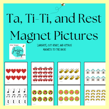 Preview of K-1 Music magnet pictures for heartbeat, 1 & 2 sounds per beat, ta, ti-ti, rest
