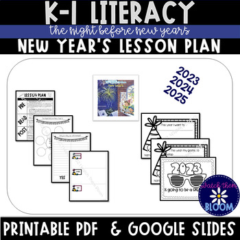 Preview of New Year's Literacy Lesson Plan for K-1: The Night Before New Year's