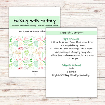 Preview of K-12 Botany Bundle 4 Units, (K-12th) | Homeschool Science, Cooking, Math Lessons