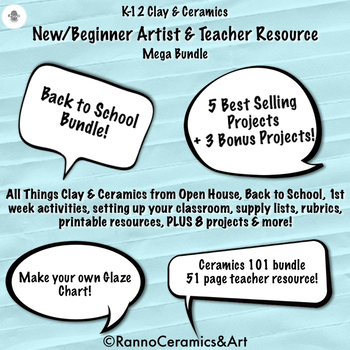 Preview of K-12 Clay & Ceramics New/Beginner Artist & Teacher Resource