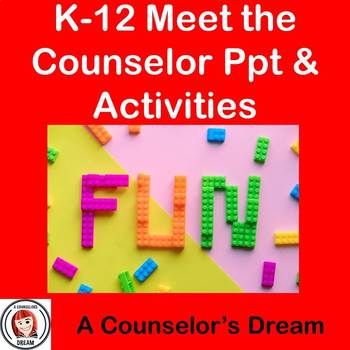 Preview of K-12 Meet the Counselor PowerPoint Presentation and Activities