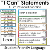 K-12 Physical Education I Can Statements