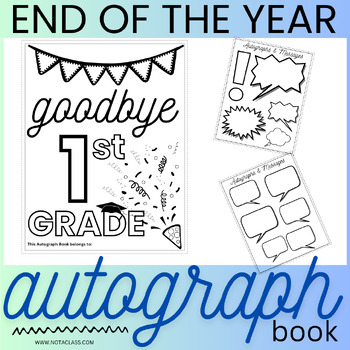 Preview of K-12th Grade Autograph Book | End of the Year Student Signature Pages | EOY