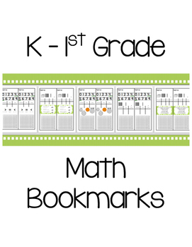 k 1st grade math bookmarks by l is for leader tpt