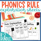 K-2 BUNDLE | Phonics Rule Explanation Sheets