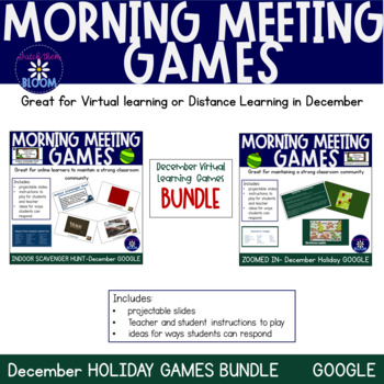 Preview of K-2 Digital December Morning Meeting Games -  Holiday edition GOOGLE BUNDLE