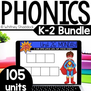 Preview of Digital Phonics Curriculum with Phonics Lesson Plans & Activities for K-2 BUNDLE