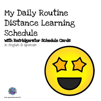 Preview of Distance Learning Editable Learning Schedule in English & Spanish