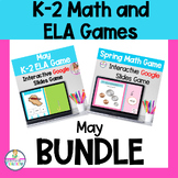 K-2 ELA and Math Google Slides Game Bundle Spring Themed