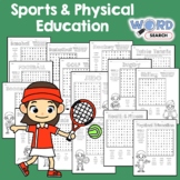 K-2 Easy Physical Education Word Search Puzzle Activity Wo