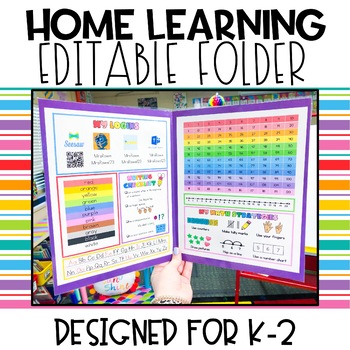 Preview of K-2 Editable Home Learning Folder