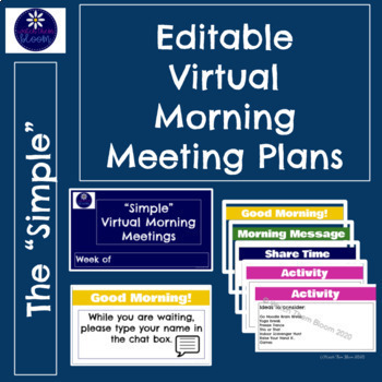 Preview of K-2 Editable  Virtual  Learning Morning Meeting Template for Google Slides