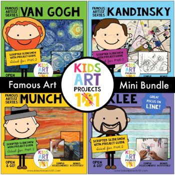 Preview of K-2 Famous Artist Art Project Unit Mini Bundle-Van Gogh, Kandinsky, Munch, Klee