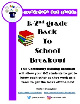 Preview of K-2 Grade Back to School Breakout