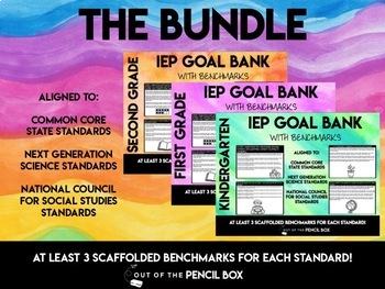 Preview of K-2 IEP Goal Bank With Benchmarks for All Subjects (CCSS Aligned)