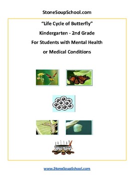 Preview of K- 2, Life Cycle of Butterfly for students w/ M H or Medical Conditions