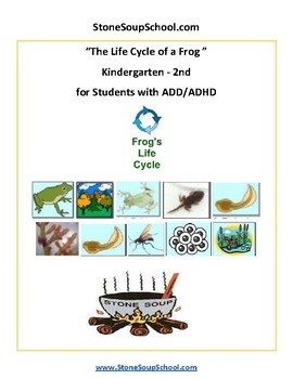 Preview of K- 2, Life Cycle of Frog, Science for students with ADD/ ADHD