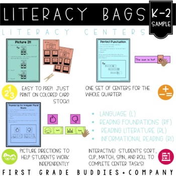 Preview of K-2 Literacy Bags FREE Sample : K-2 Reading Centers