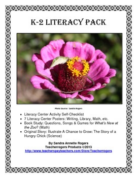 Preview of K-2 Literacy Bundle: Book Study, Original Story, Literacy Checklist & Posters