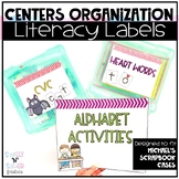 K-2 Literacy Centers & Unit Labels for Iris Boxes
