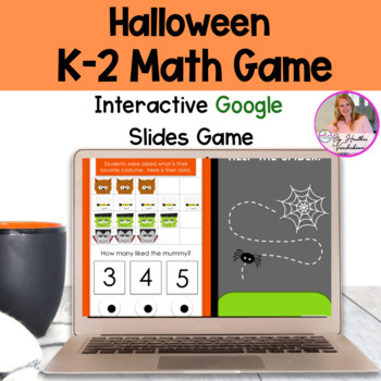 Preview of K-2 Math Google Slides Game Halloween Themed