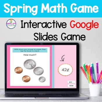 Preview of K-2  Math Google Slides Game Spring Themed