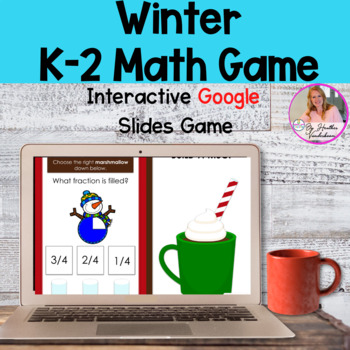 Preview of K-2 Math Google Slides Game Winter Themed