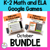 K-2 Math and ELA Google Slides Bundle Halloween Theme