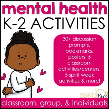 Preview of K-2 Mental Health Awareness Activities: Mental Health Centers, Discussion & More