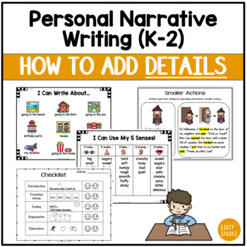 Preview of K-2 Personal Narrative Writing Packet (Anchor Charts, Checklists and Lessons)