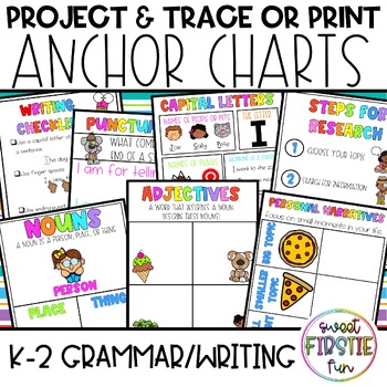 Preview of K-2 Primary Project and Trace Interactive Anchor Charts - Grammar/Writing