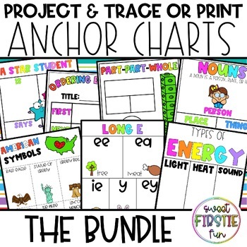 Preview of K-2 Primary Project and Trace or Print Interactive Anchor Charts - THE BUNDLE