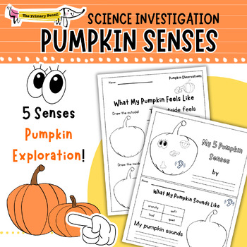 Preview of K-2 Pumpkin Sensory Science Activity | Engage Your 5 Senses Observation Pages