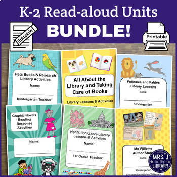 Preview of K-2 Read-aloud Activity Booklet and Lesson Plan Units BUNDLE