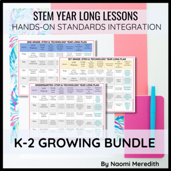 Preview of K-2 STEM Projects | Growing Year Long Bundle