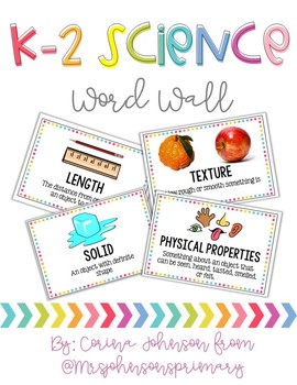 Preview of K-2 Science Vocabulary Cards