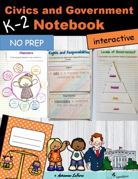 Preview of K-2 Social Studies: Civics and Government Unit for Interactive Notebooks