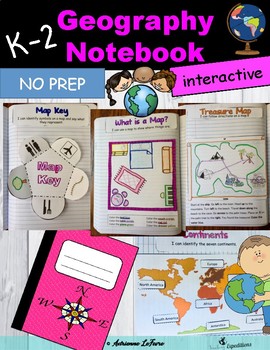 Preview of K-2 Social Studies: Geography Unit for Interactive Notebooks