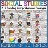 K-2 Social Studies Reading Comprehension Passages Bundle