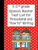 K-2 Spanish Language Procedural and How to Writing Mentor 
