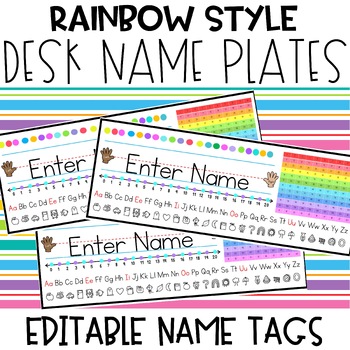 Preview of Student Desk Name Tags | Rainbow Name Plates