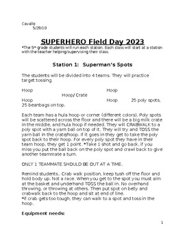 Preview of K-2 Superhero Field Day plan