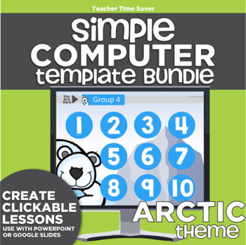 Preview of K-2 Simple Computer Center Lab Lesson Template Bundle: Arctic Theme