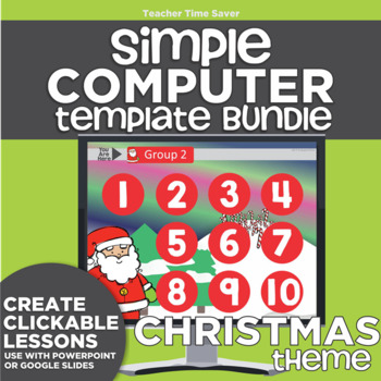 Preview of K-2 Simple Computer Center Lab Lesson Plan Templates: Christmas Theme