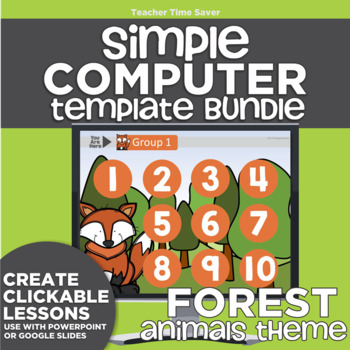 Preview of K-2 Simple Computer Center Lab Lesson Template Bundle: Forest Animal Theme